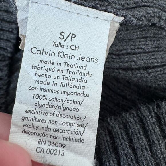 Calvin Klein Men’s Grey Zip Up Knit Sweater Size Small High Neck Cotton Blend - Picture 8 of 9